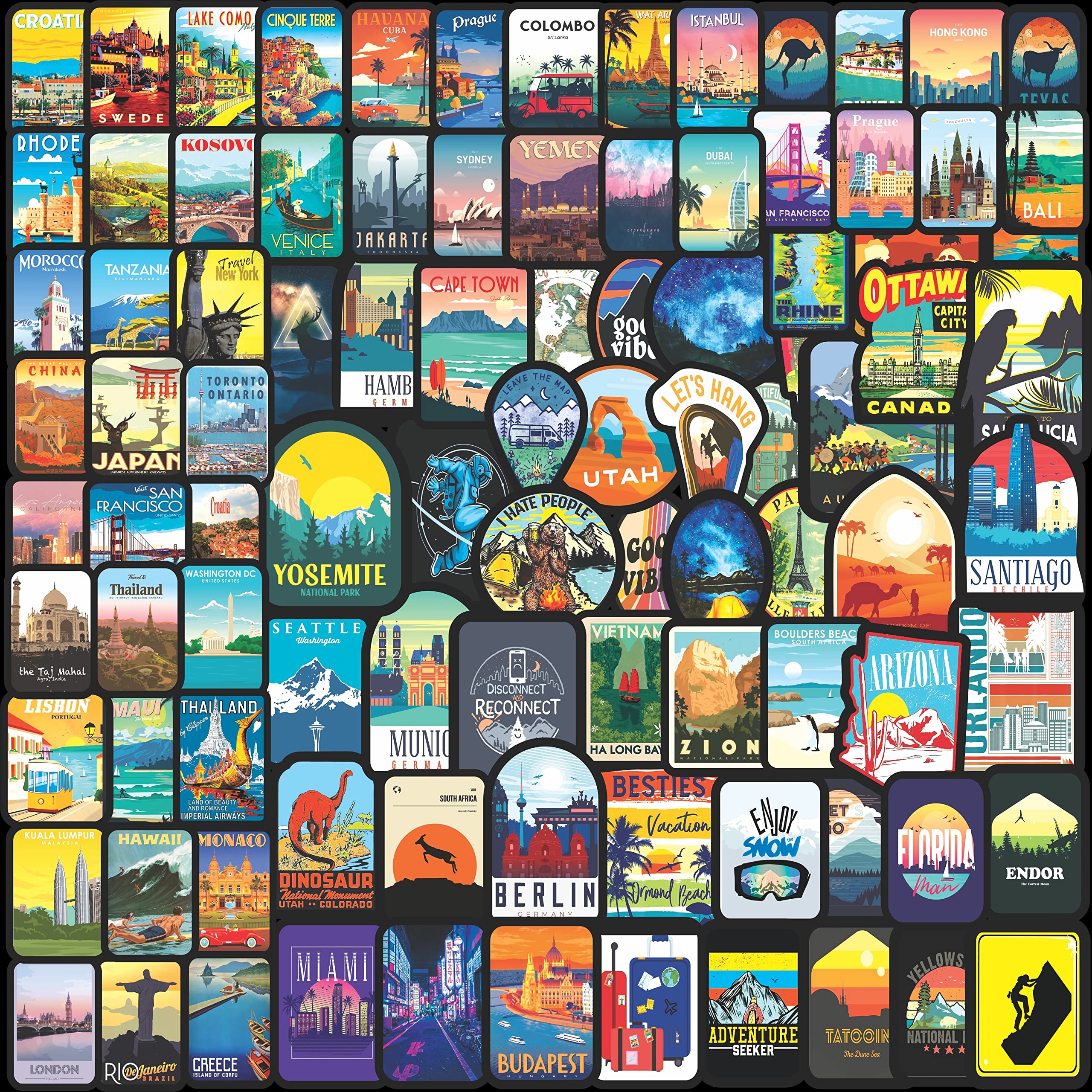 INKWARE Travel Destination Combo Pack of Best Country and City Vinyl DIY Sticker (Pack of 100) for Laptops, Desks, Skateboard, Luggage, Scrapbook, Phone Case, Passport and Other Craft Activities (B0C7GZ6VPN) Amazon Price History, Amazon Price Tracker