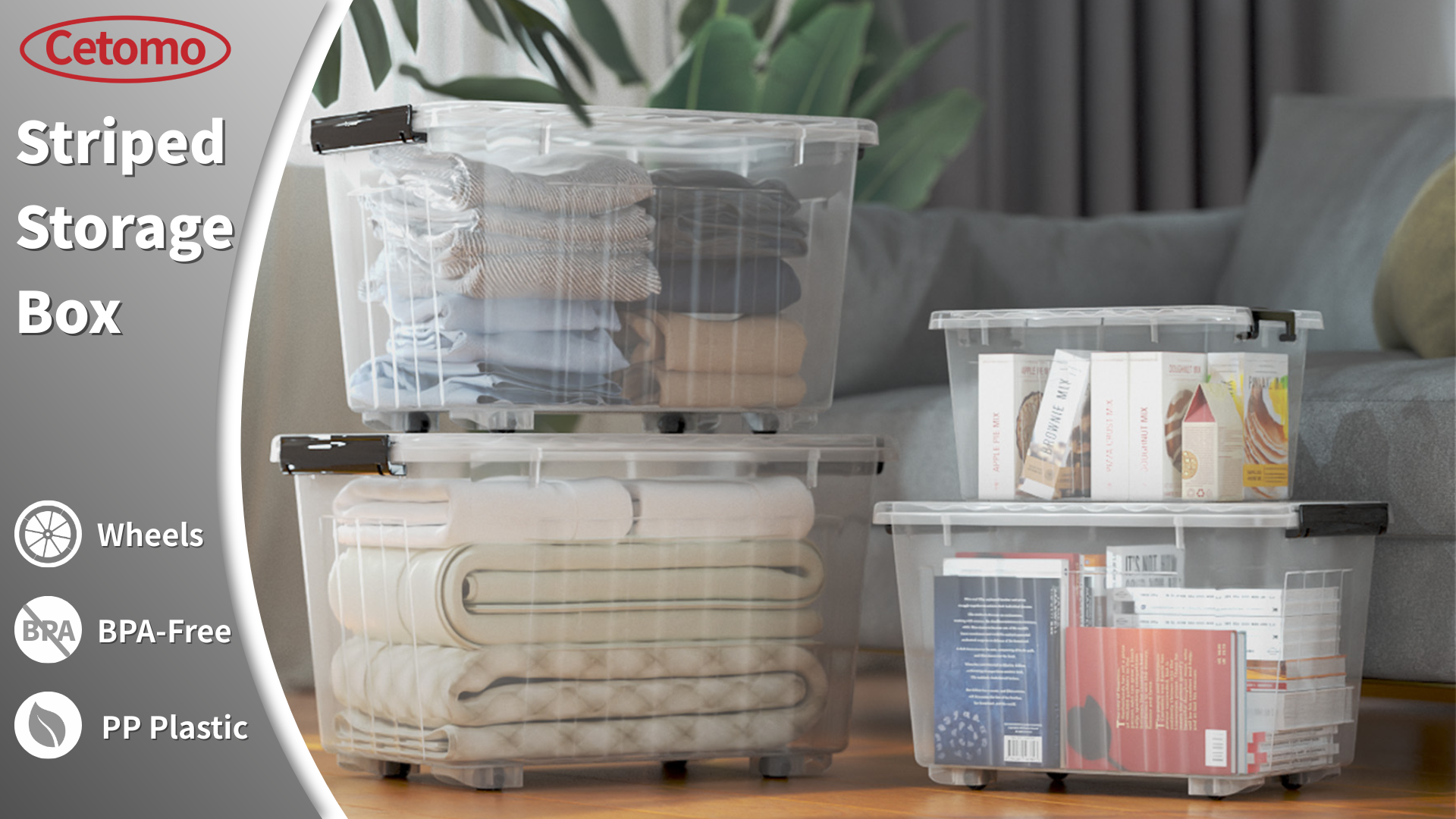 Amazon.com: Cetomo 60Qt*6 Plastic Storage Bins, Storage Box, 6