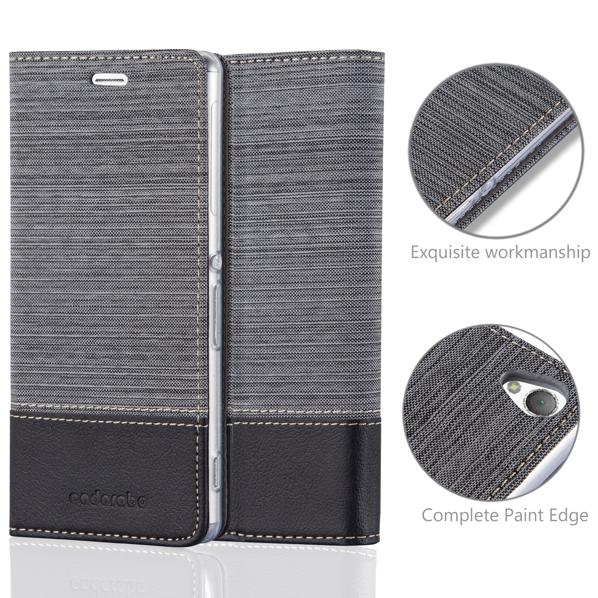 Cadorabo Custodia Libro Per Sony Xperia T3 - Grigio Chiaro E Marrone, Con Porta Carte E Funzione Stand - 2