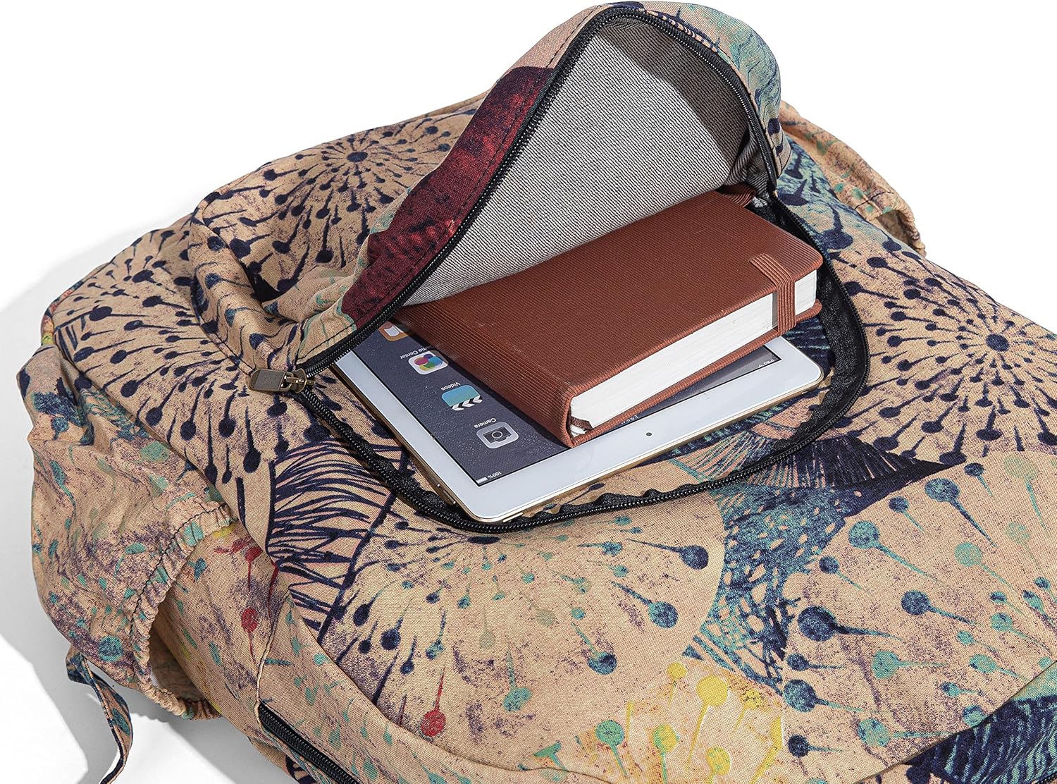 OPQRSTU Women Hippie Hand Bag Large Capacity Bohemian Bag Portable Tourist Fashion Backpacks (Khaki) - Image 8