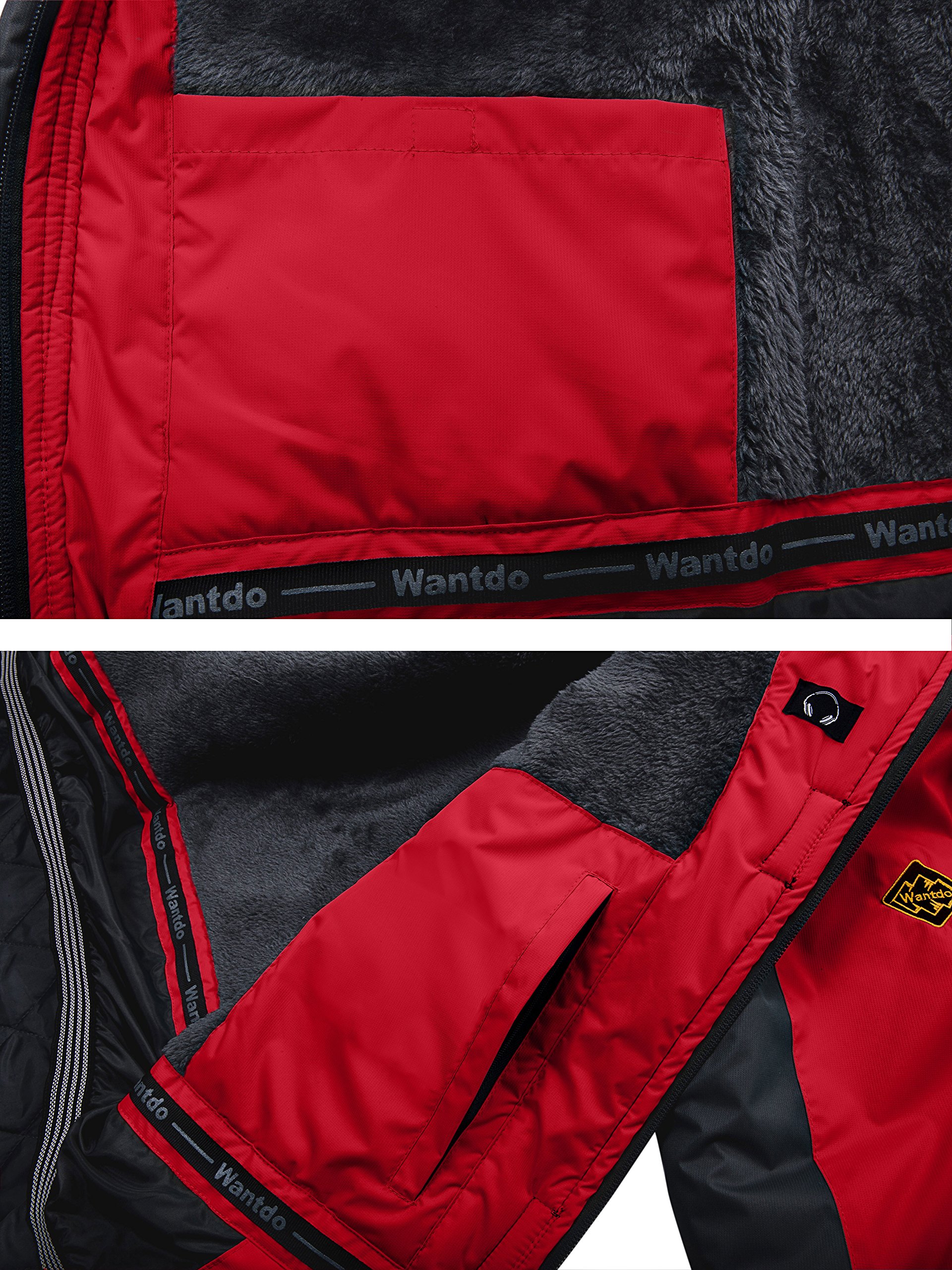 Wantdo Chaqueta de Esquí Cálida para Mujer con Forro Polar Chaqueta de Snowboard Impermeable con Capucha Abrigo de Montaña Impermeable Antiviento Mujer — view 4