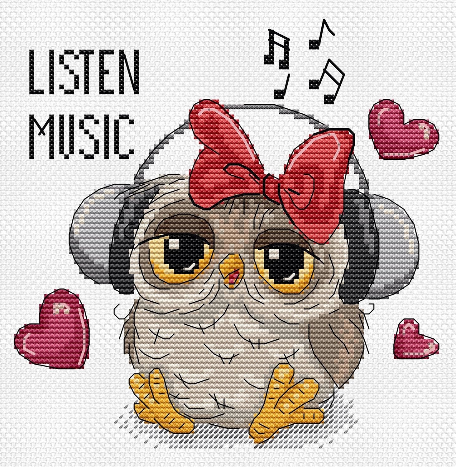 Luca-S Cross Stitch Kit Listen Music, B1402