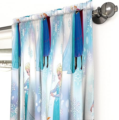 Miniatura 3 de Jay Franco Disney Frozen Magic Winter - Juego de 4 cortinas decorativas de 63 pulgadas (2 paneles, 2 alzapañas)