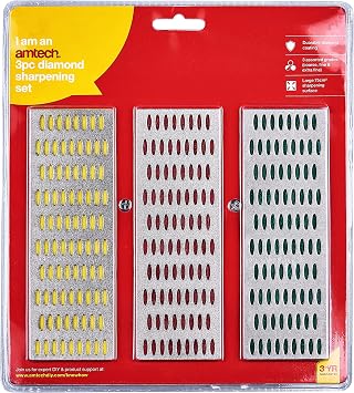 Amtech E2500 3 Piece Diamond Stone Sharpening Set