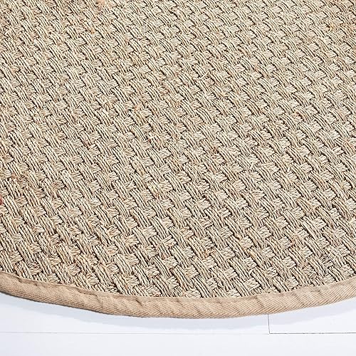Miniatura 4 de Safavieh NF114A Natural Fiber Collection - Alfombra de fibras naturales de patrón trenzado, varios colores (5 x 8 pies), Sintético, beige,
