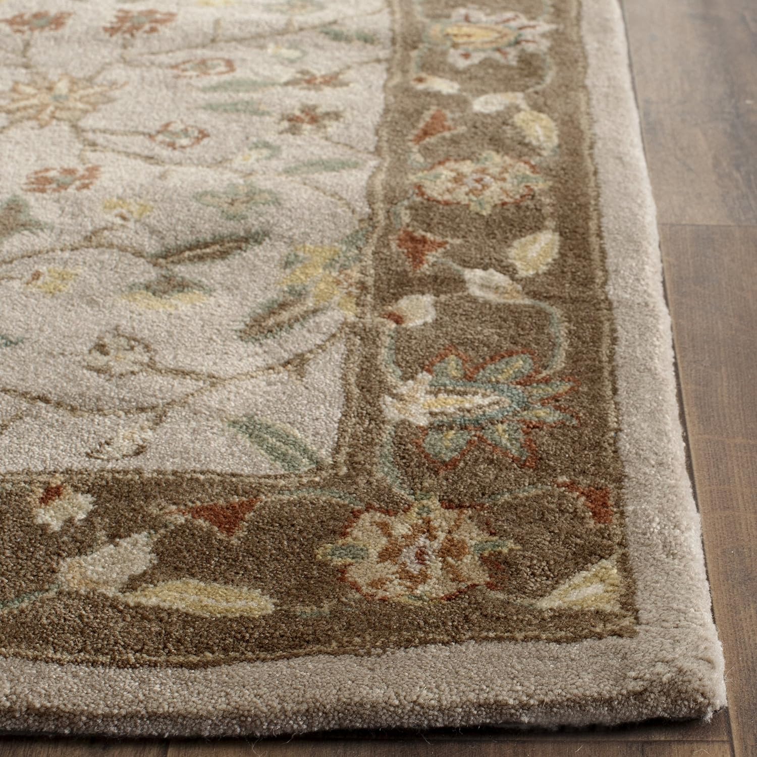 SAFAVIEH Total Performance Collection Runner Rug - 2'3" x 9', Ivory & Taupe, Hand-Hooked Oriental, Non-Shedding & Easy Care, Ideal for High Traffic Areas in Living Room, Bedroom (TLP722B)
