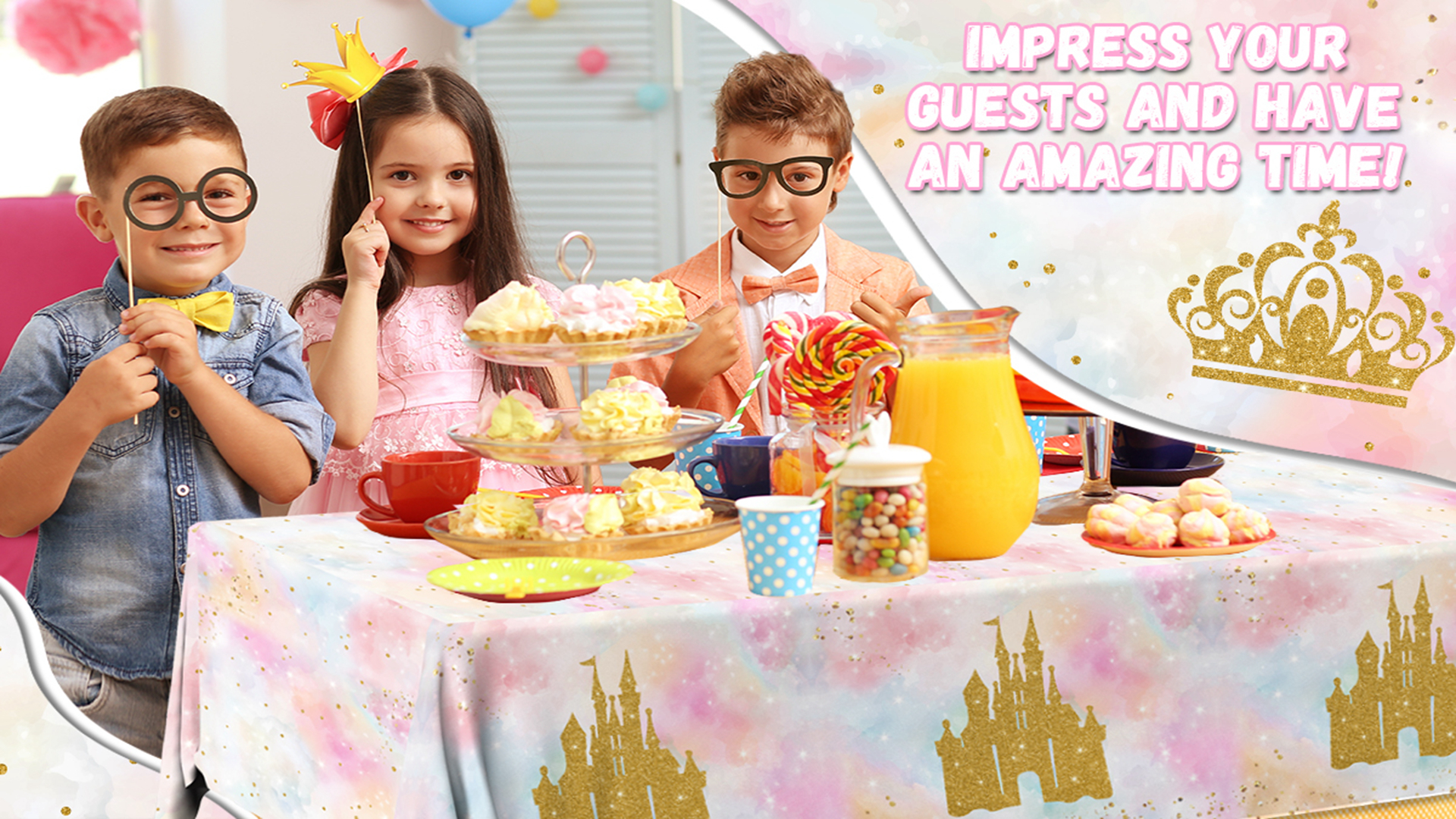 Lot De 2 Nappes De Table Licorne Arc-en-Ciel - Plastique Imperméable 137x274 Cm - Idéal Anniversaire Fille Et Fêtes