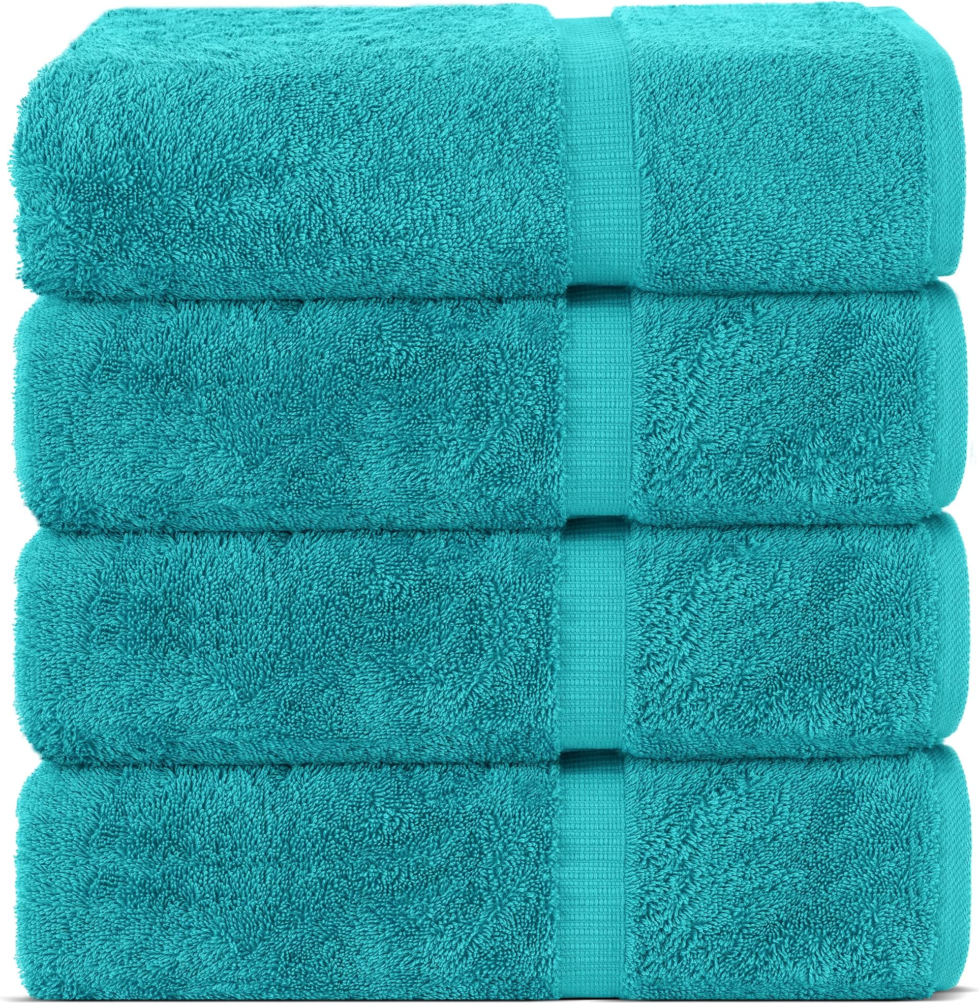 Hawmam Linen Teal Bath Towels and Hand Towels 8Pack 4