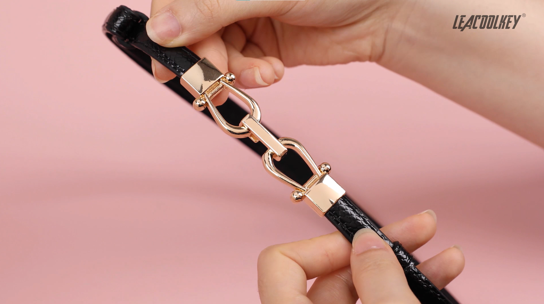 Cintura Elastica LEACOOLKEY Donna - Fibbia Dorata Retrò