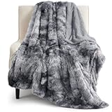 Bedsure GentleSoft Fluffy Fuzzy Faux Fur Throw Blanket for Couch&comma; Soft Sherpa Fleece Cozy Gifts for Women&comma; Plush Bed Blanket Christmas Room Decor for Men&comma; Thick Warm Minky Teen Gifts Winter Bedding