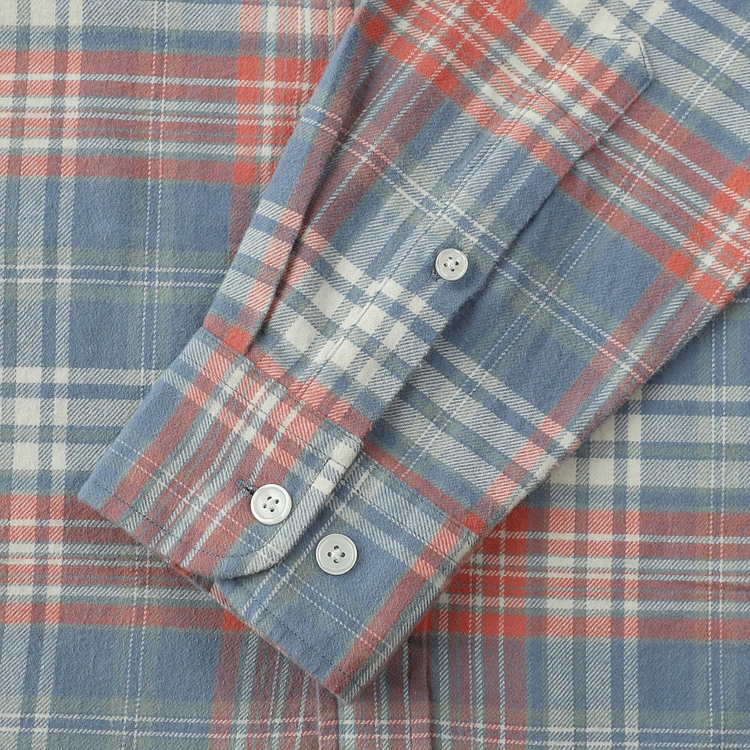 Dubinik® 6 oz Flannel Shirt for Men Plaid Mens Button Down Long Sleeve Shirts Cotton Casual - Image 4
