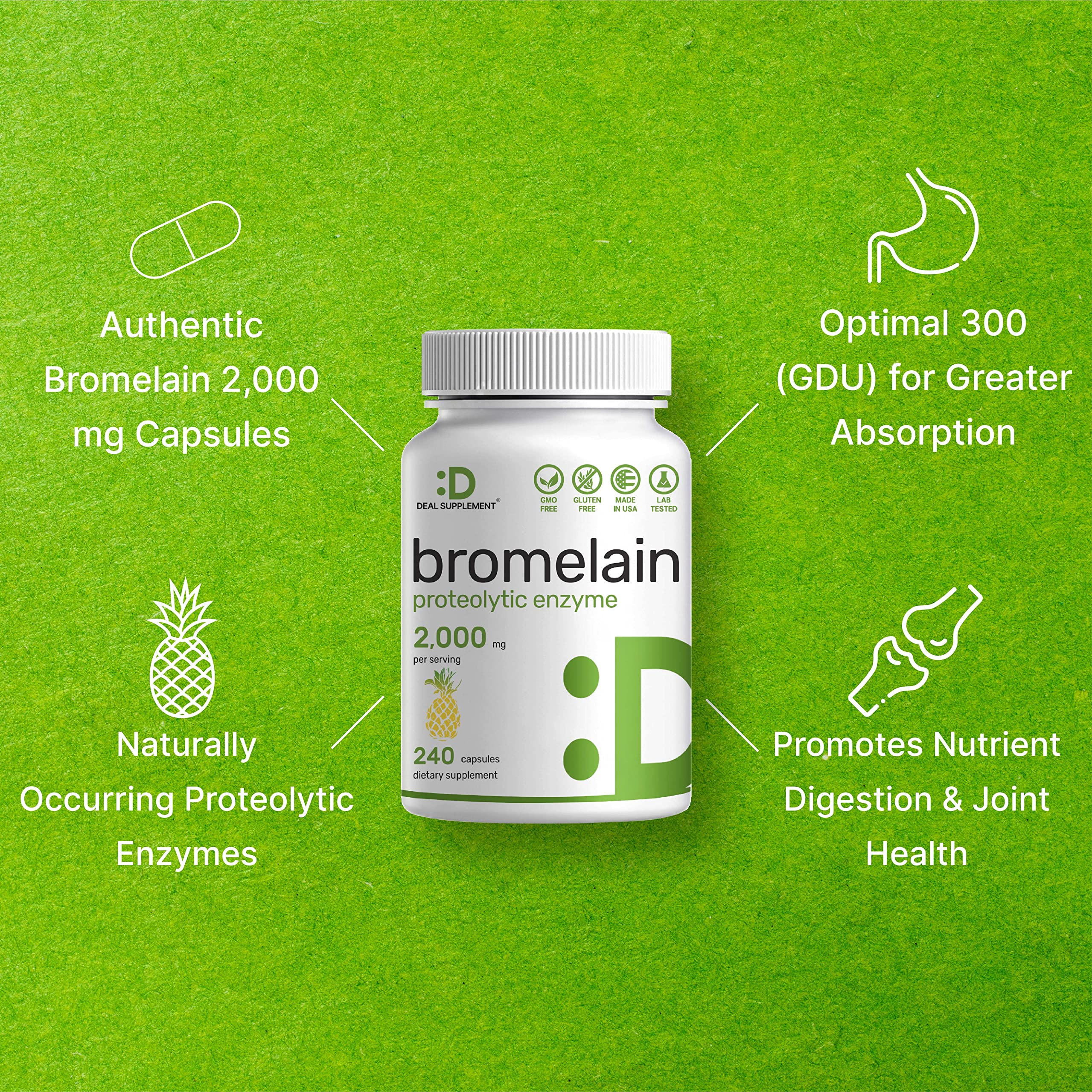 Pineapple Extract Bromelain Enzyme Oil Bulk Naturals, Pineapple Oil