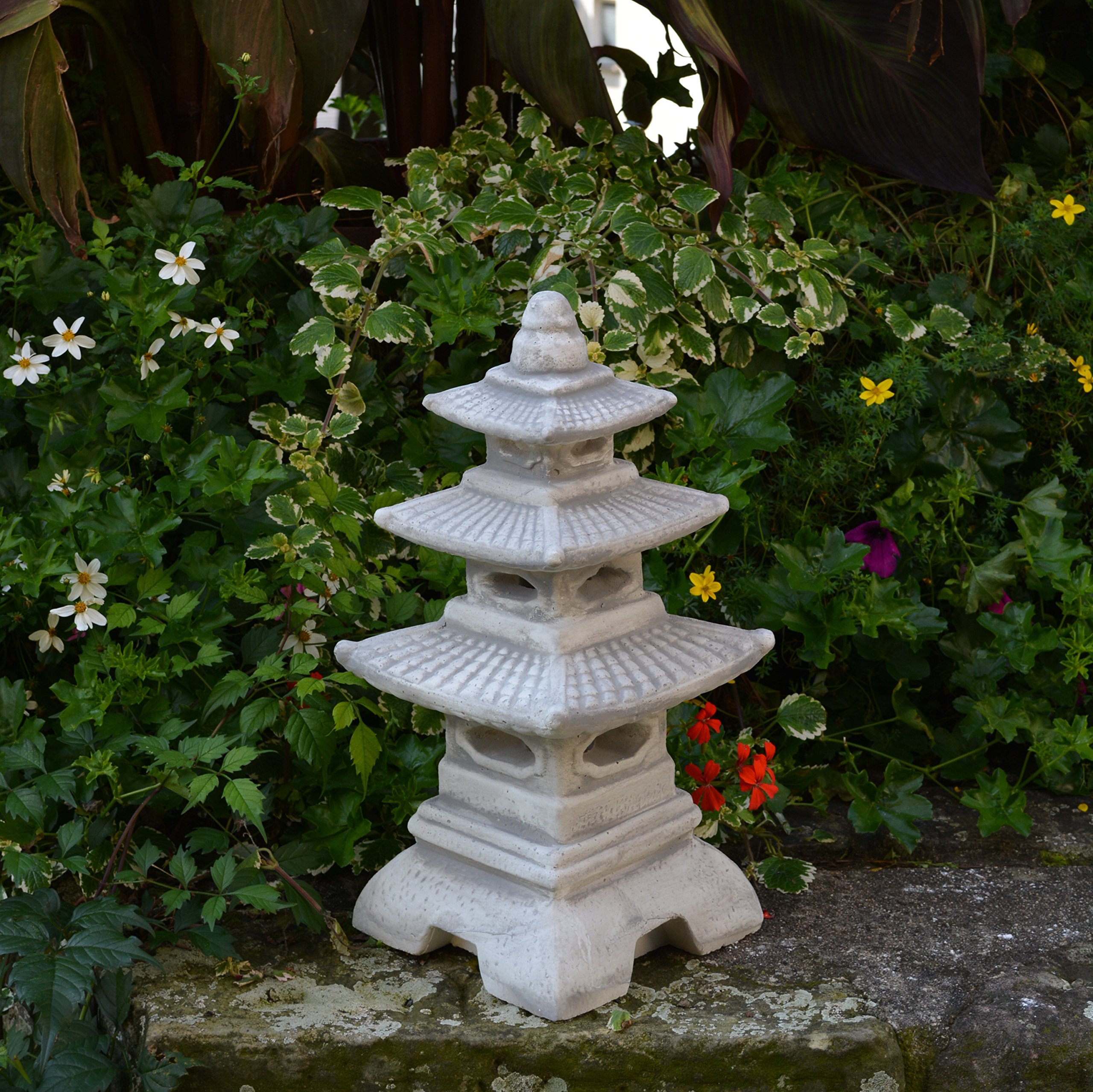 gartendekoparadies.de Figure inconnue Lanterne Japonaise H 47 cm décoration de Jardin en béton