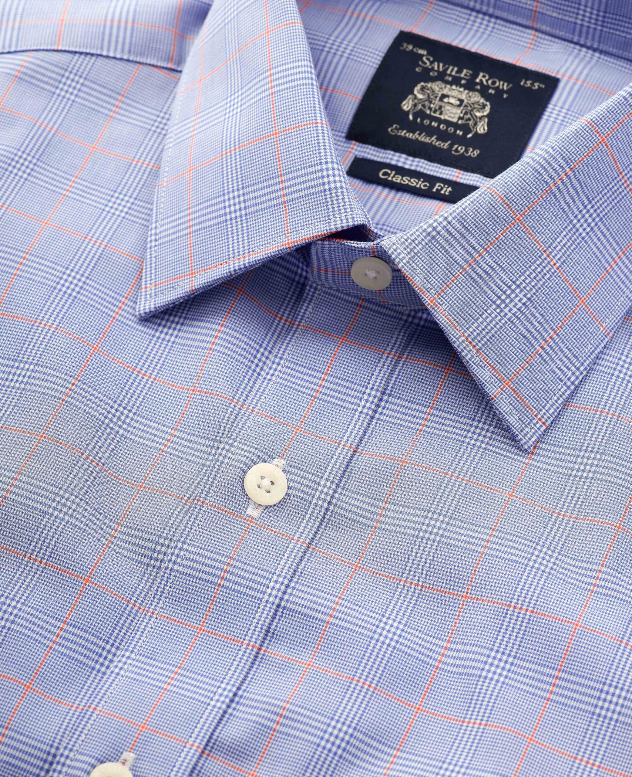 Savile Row The Company London Camisa Formal de Manga Corta de Popelina de algodón de Ajuste clásico para Hombre