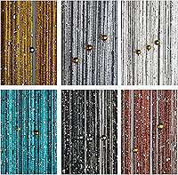 Vista 4 de Cortinas de cuentas para puerta, cortinas de cuentas para colgar, divisor de habitación, decoración de cuentas, panel de flecos con purpurina