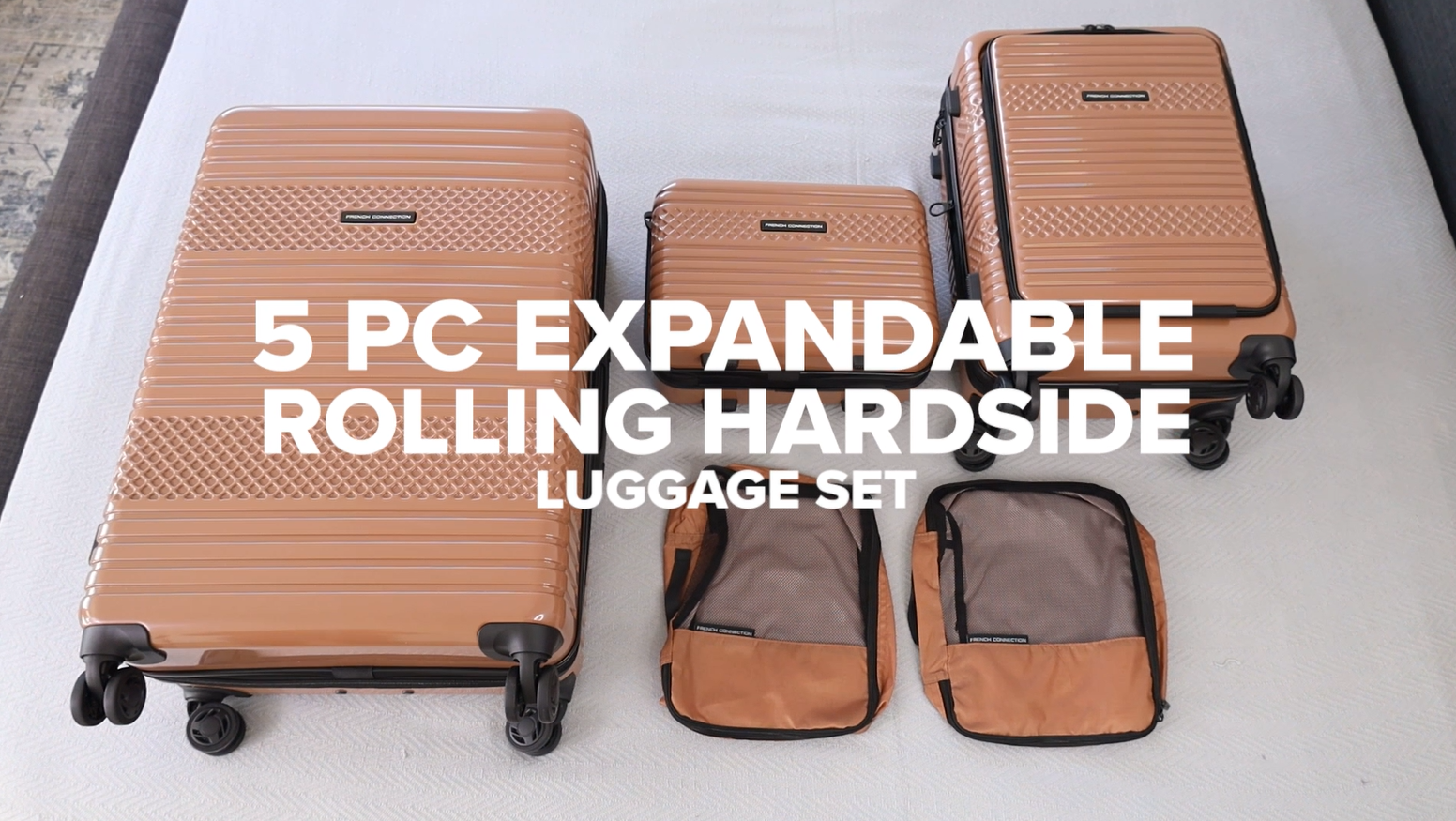 Amazon.com | French Connection 5 Piece Mersai Luggage Travel Set