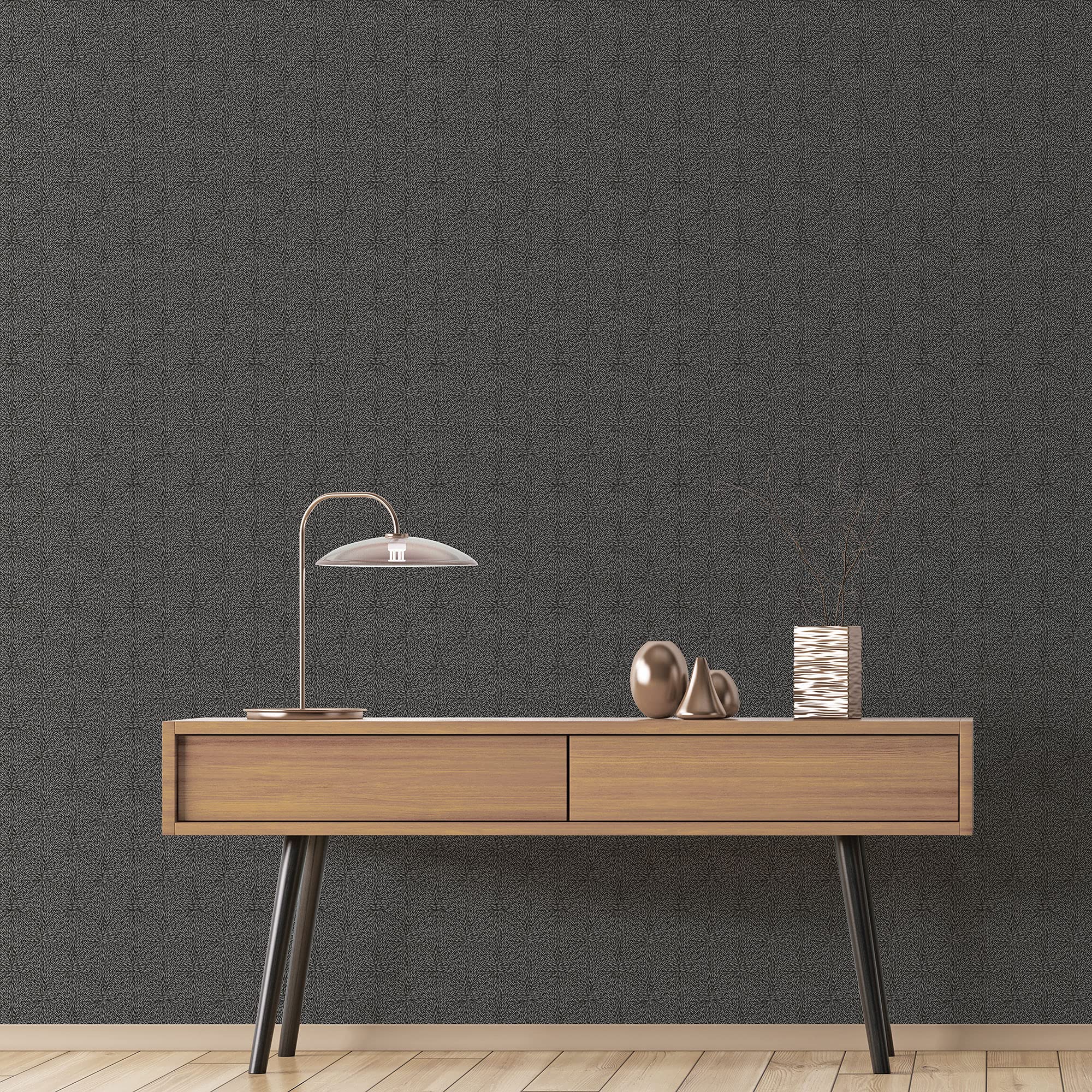 Galerie G56603 TexStyle Collection, Hedgehog Design Wallpaper, Black, 10m x 53cm, Black, Silver Metallic - Image 2