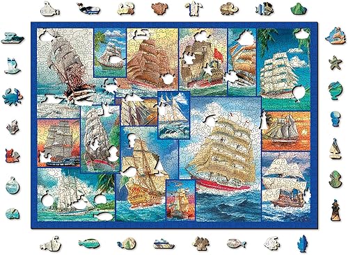 WOODEN.CITY Rompecabezas de madera de 1000 + 10 piezas para adultos, rompecabezas de madera para adultos, rompecabezas avanzados de barco colorido disponible en Yaxa El Salvador