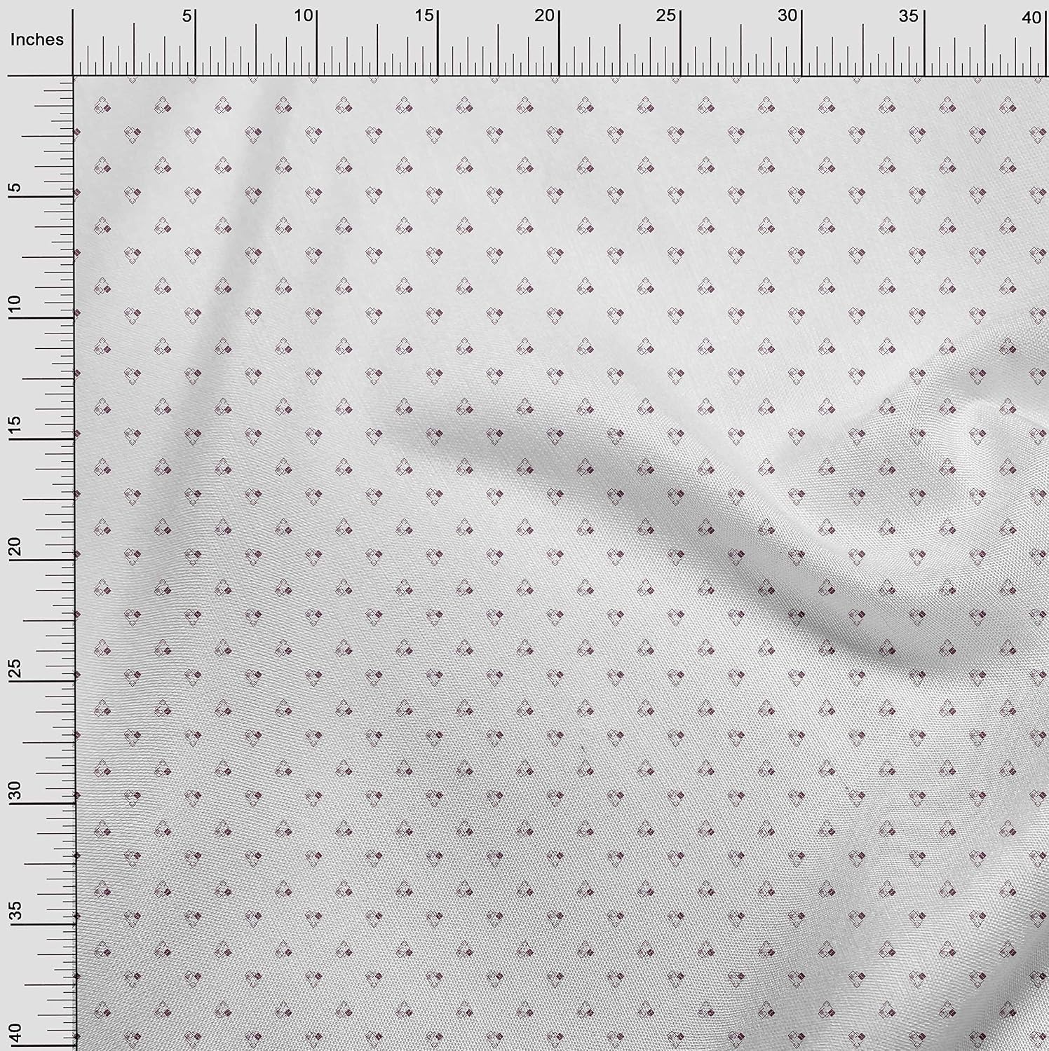 oneOone Georgette Viscose Wine Fabric Diamond Shape Small Craft Projects Decor Fabric Printed by The Yard 42 Inch Wide