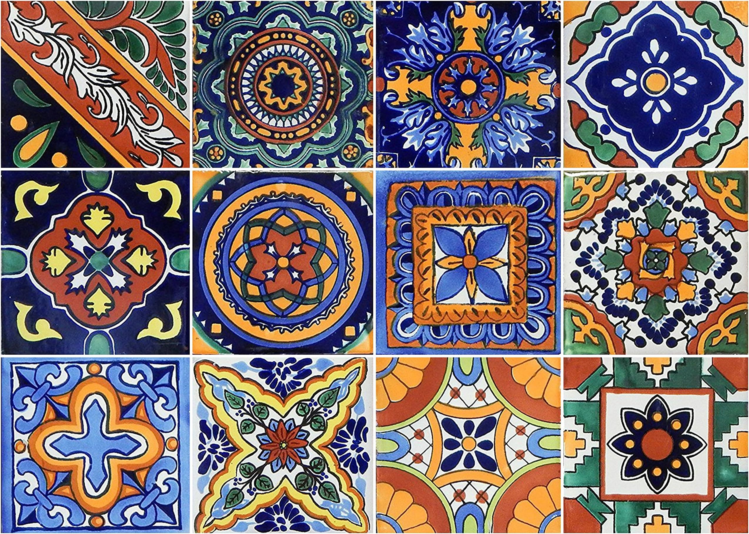 12 Mexican Talavera Tiles Hand Painted 6"x6" Stairs Backsplash