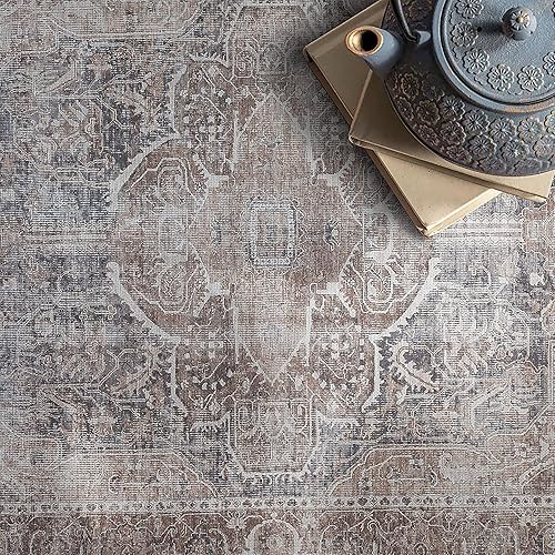 Miniatura 7 de Adiva Rugs Alfombra lavable a máquina con parte trasera antideslizante para sala de estar, dormitorio, cuarto de baño, cocina, impresión persa