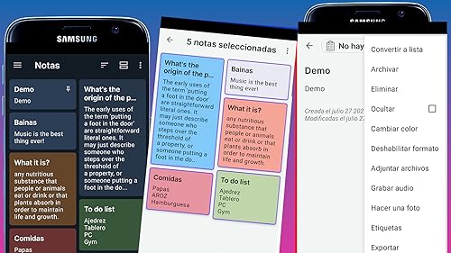 notas e listas