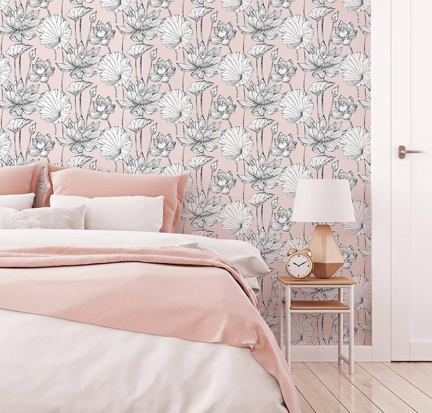 Transform Pink Illustrative Floral Peel and Stick Wallpaper