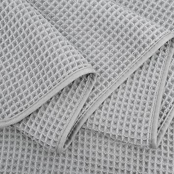POLYTE 430 GSM Microfibre Waffle Bath Sheet XL Set, 88.9x177.8 cm