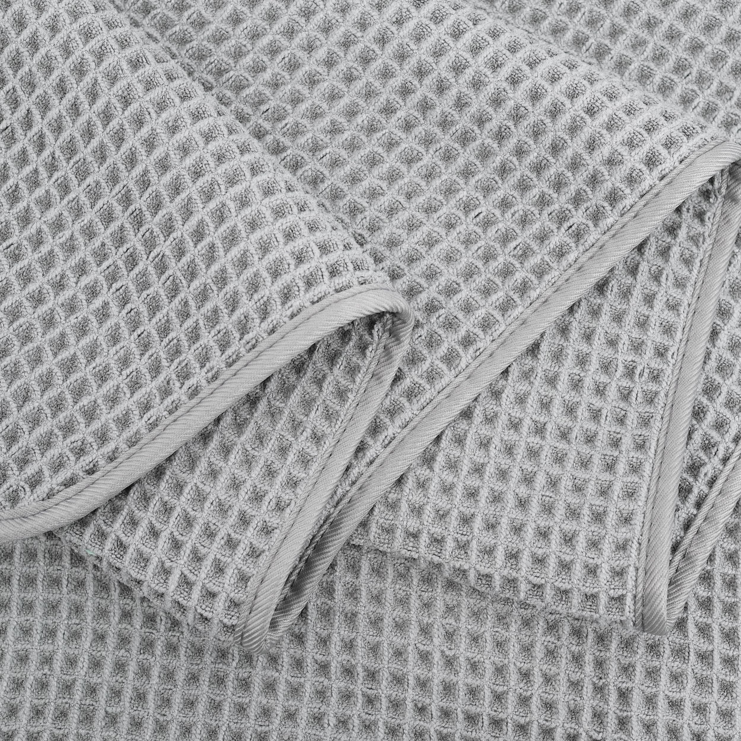 Polyte - 430 gsm Toalla de baño de Microfibra - Sin Pelusa y de Secado rápido - Estructura de gofre - Muy Grande - 88,9 x 177,8 cm - 2 Unidades
