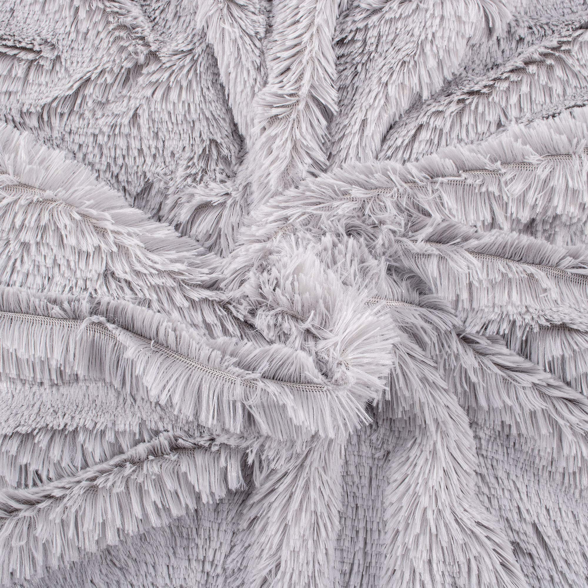 SPRINGOS Kuscheldecke Plaid Überwurf 220 x 240 cm Grau Plüschdecke Decke Wohndecke zweiseitig Kunstfelldecke