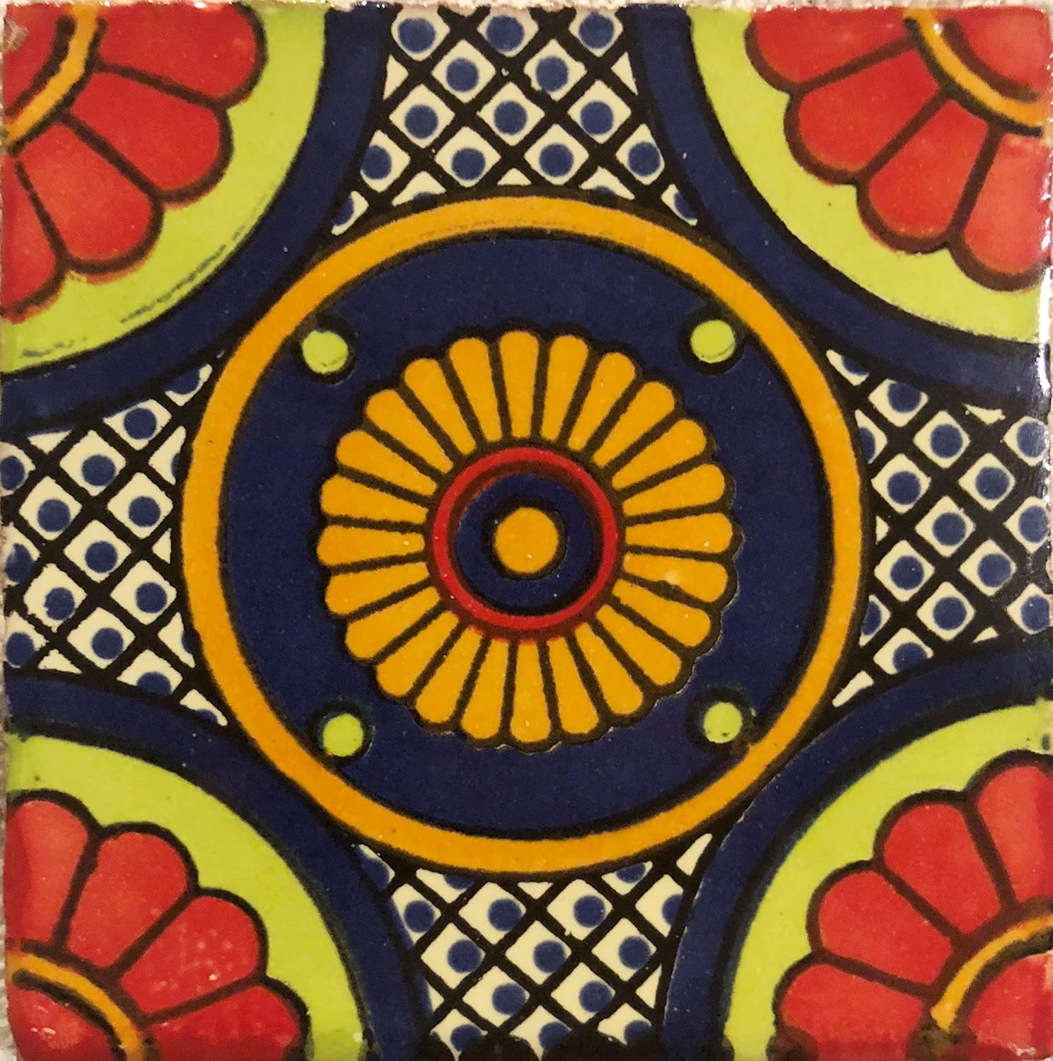 Cerámica Talavera Azulejo Mexicano 4×4″, 9 Piezas (NO Adhesivos) Calidad de Exportación A1! – EX404 Cerámica Talavera Azulejo Mexicano 4×4″, 9 Piezas (NO Adhesivos) Calidad de Exportación A1! – EX404