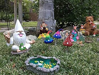 Amazon.com: GlitZGlam Rocker Gnome George with Zen Frog