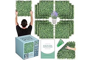3D Faux Grass Wall Panels with Realistic Green Boxwood