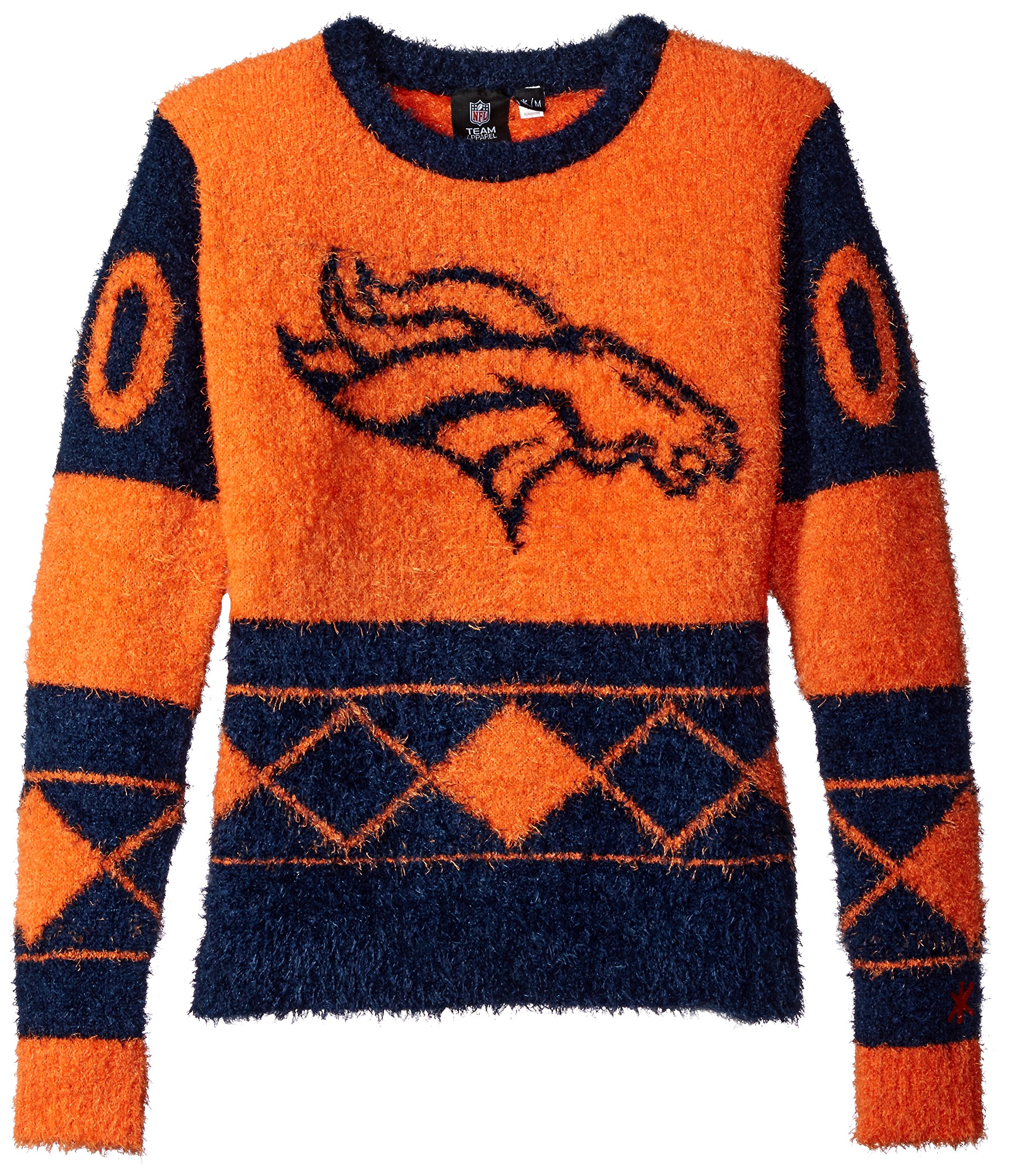 FOCO Denver Broncos Eyelash Ugly Sweater Small