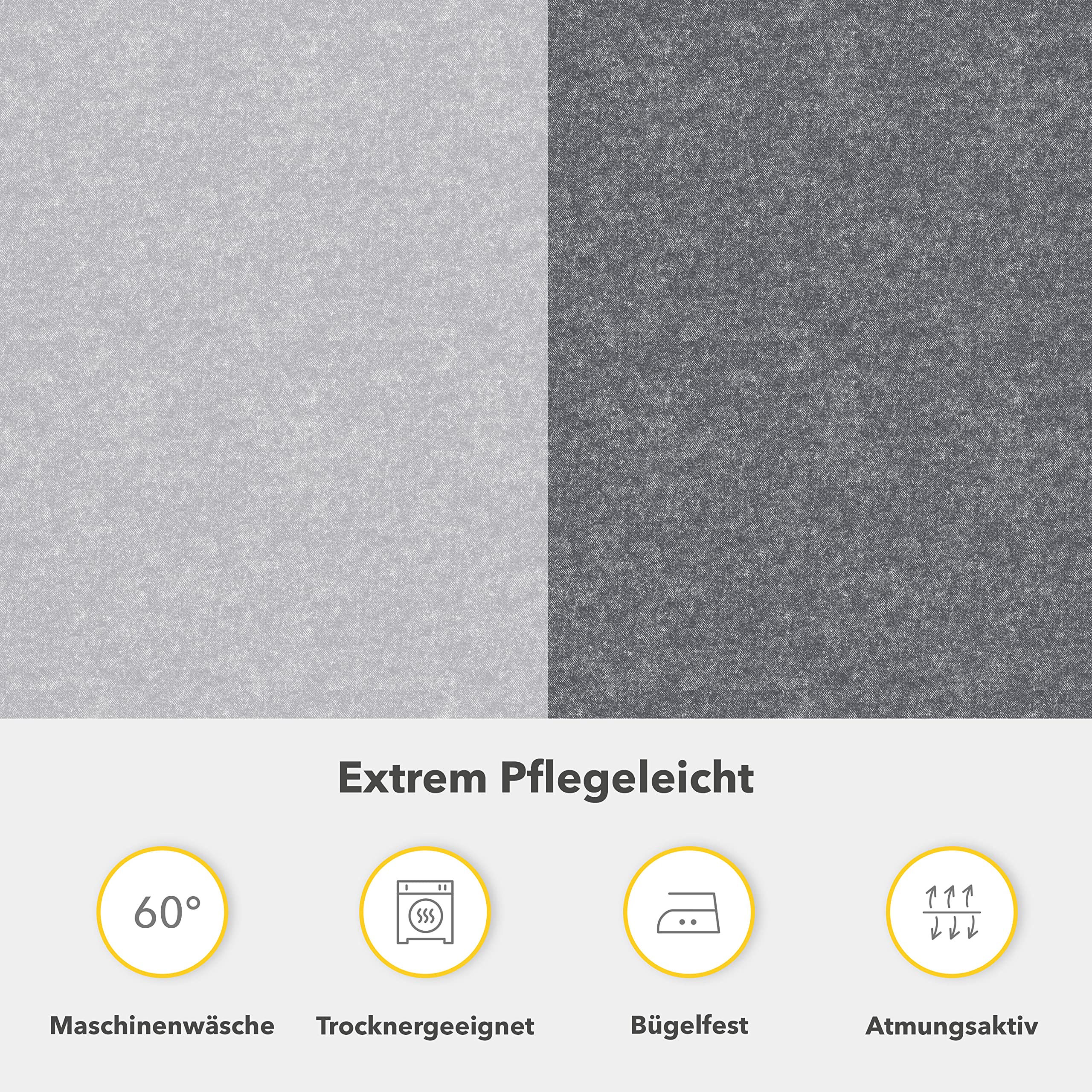 Träumschön Biber Bettwäsche aus 100% Baumwolle 4tlg. 135x200 cm Uni grau | Flauschige Winter-Bettwäsche mit Reißverschluss, weich, atmungsaktiv, bügelfrei, Made in Germany, OEKO-Tex zertifiziert