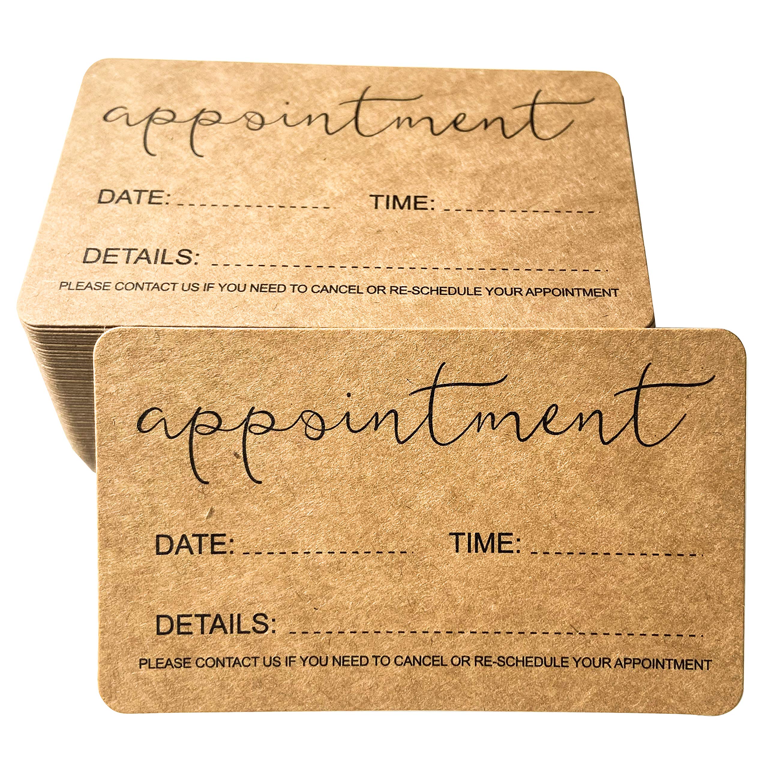 RXBC2011 Appointment Reminder Cards Kraft for Beauty Makeup Hair Nail Salon Barber Shop Restaurants Therapist Pack of 100 — image 1
