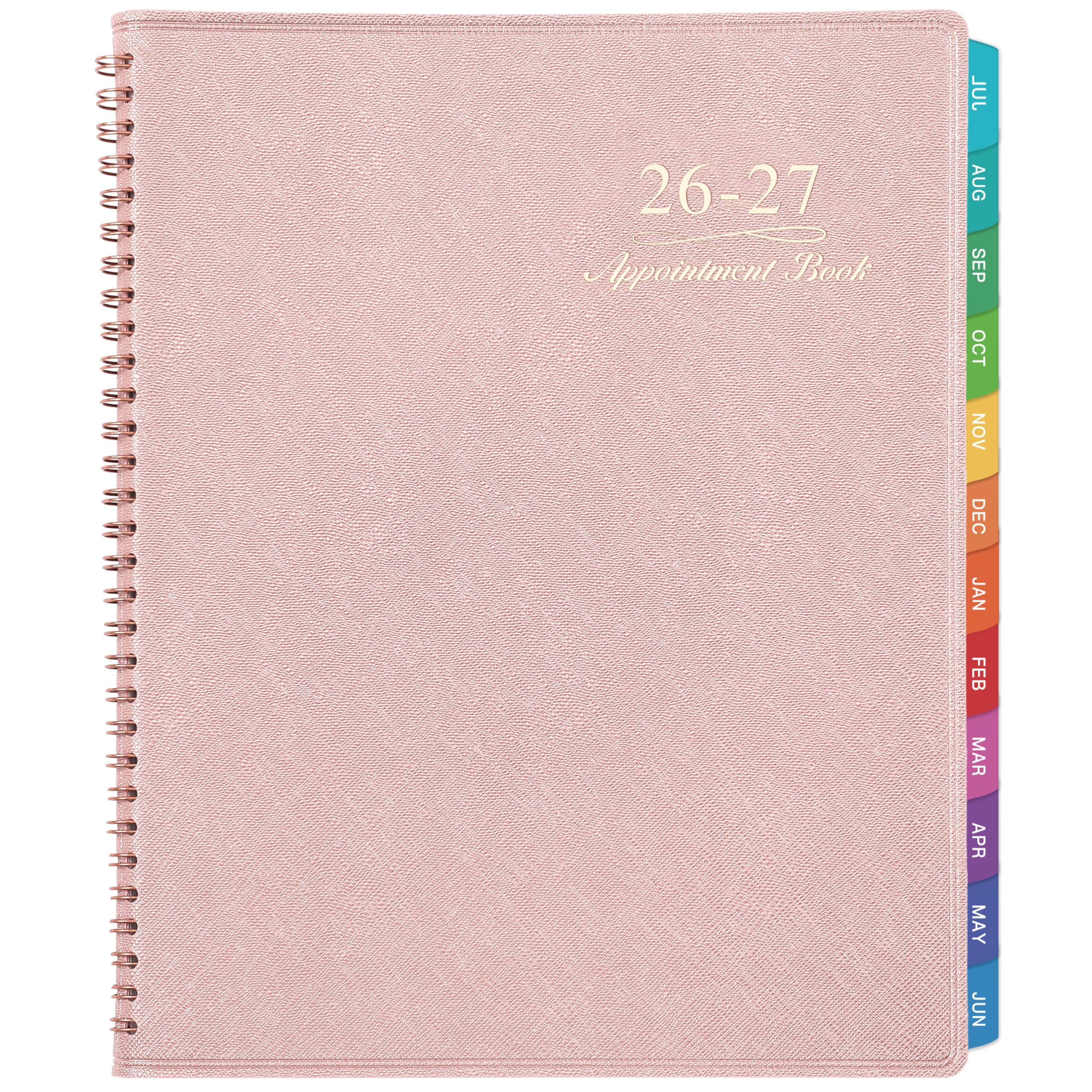 Poluma 2023 Appointment Book/Planner - Weekly Appointment Book/Planner, Jan 2023 - Dec 2023, Daily/Hourly Planner with Tabs, 15 Minutes, 8.26"x 10.7", Wirebound - Pink