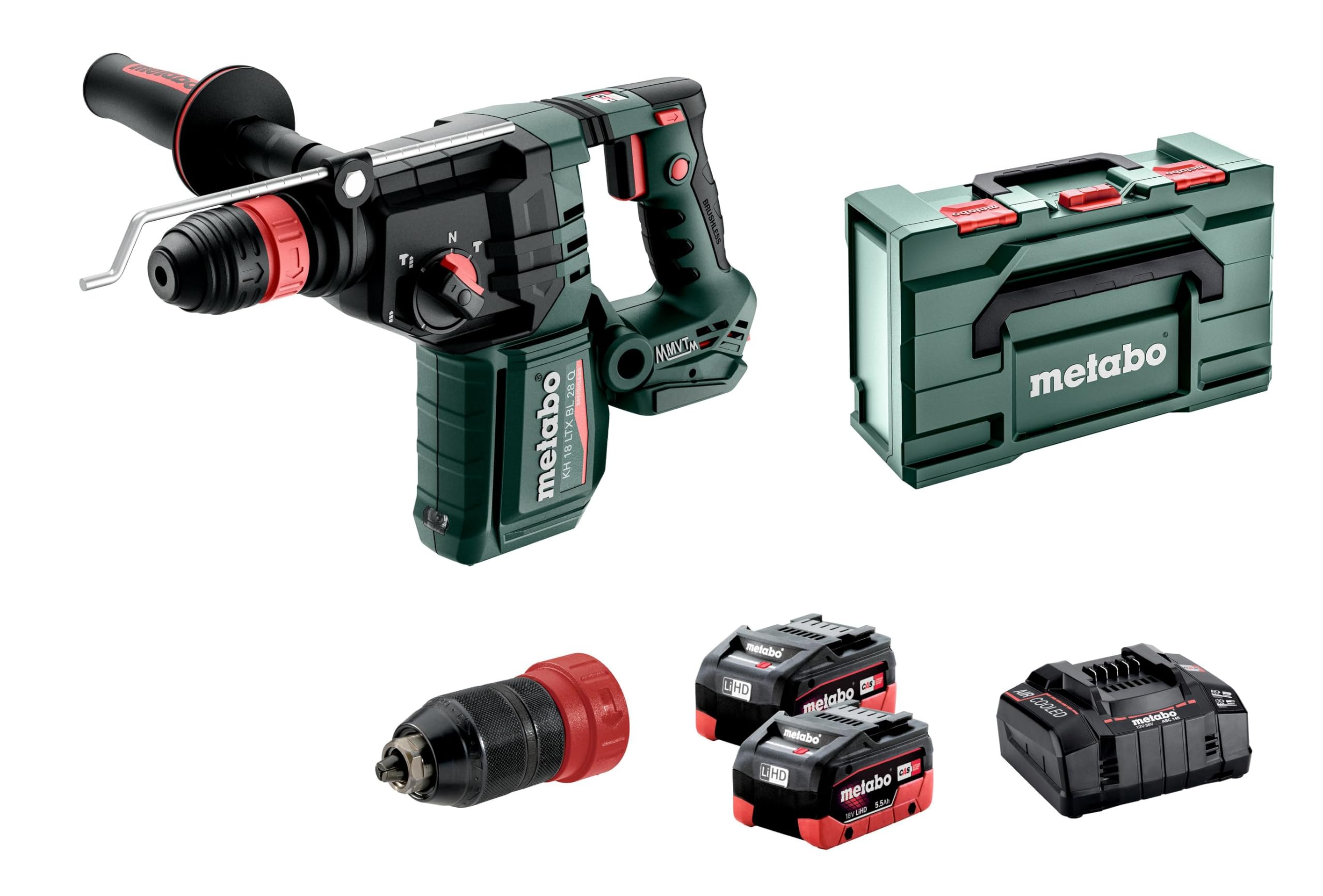 Metabo KH 18 LTX BL 28 Q, burineur sans fil SDS-Plus, moteur brushless