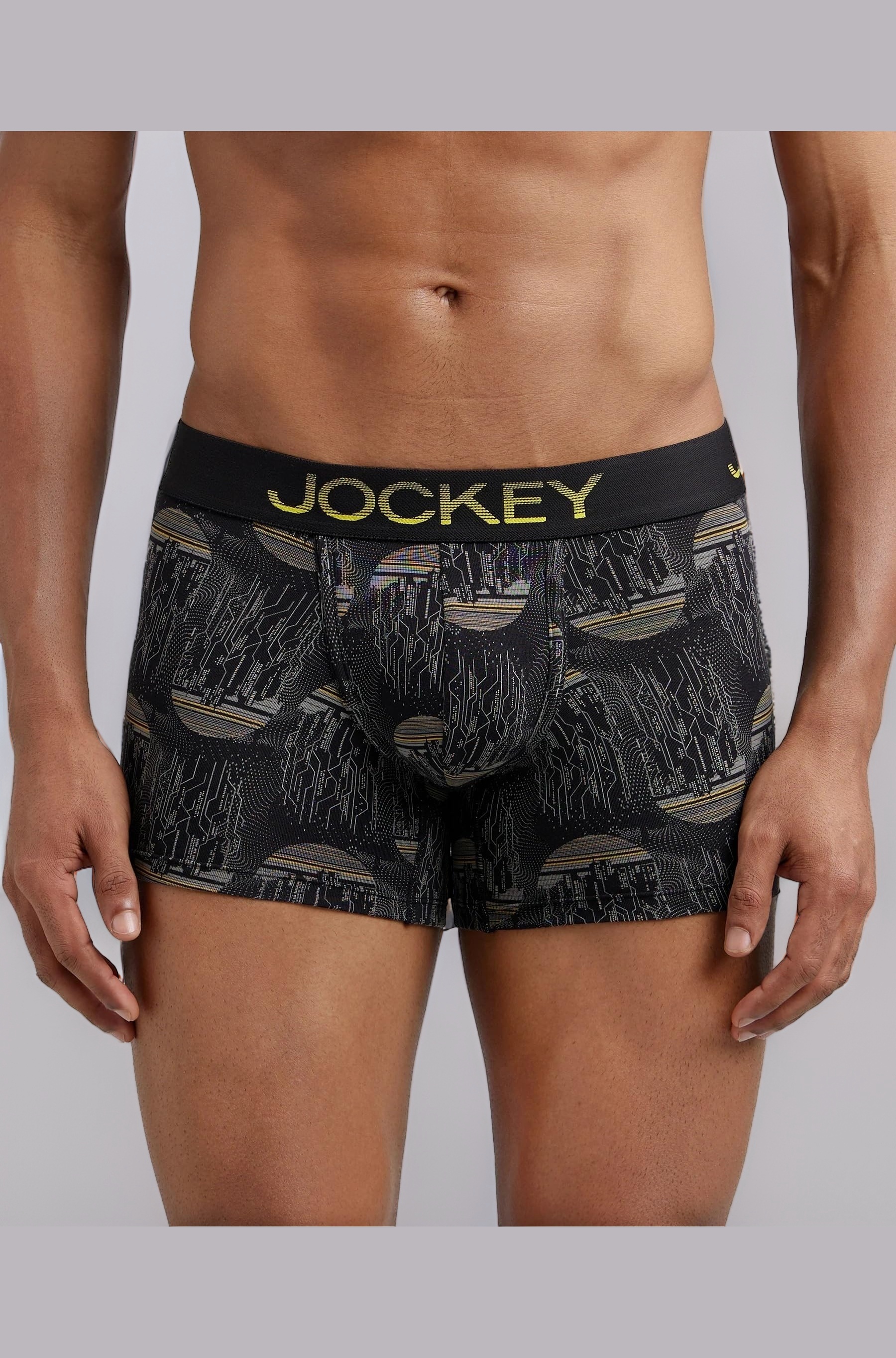 Jockey FP23 Men's Super Combed Cotton Elastane Stretch Printed Trunk with Ultrasoft Waistband
