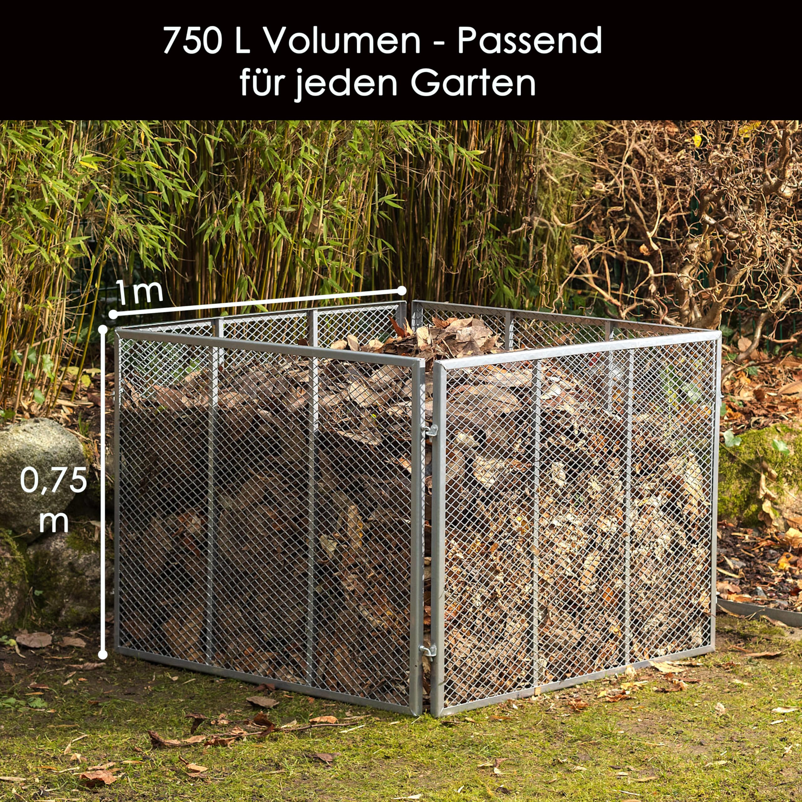 HomeBee® 750 L Compost Bin Galvanized Powder Coated Metal Garden