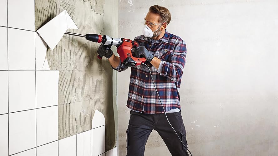 Bild 6 - Einhell Abbruchhammer TE-DH 12 (1.050 W, Schlagzahl 4.100 U/min, 12 Joule Schlagstärke, SDS-max-Werkzeugaufnahme, 4 m Gummikabel, inkl. Spitz- und Flachmeißel, inkl. E-Box)