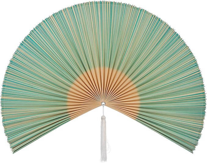 Bamboo Folding Wall Fan - Solid Red Plum