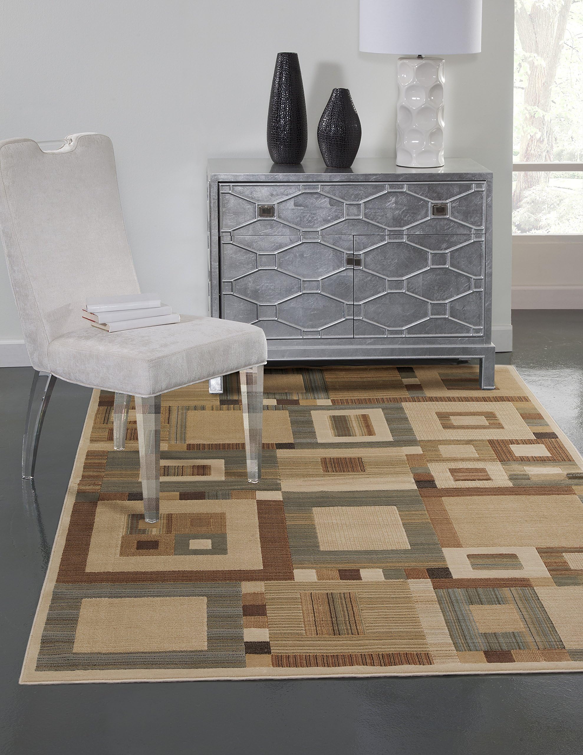 Abacasa Sonoma Austin Beige/Tan/Aqua/Rust Area Rug