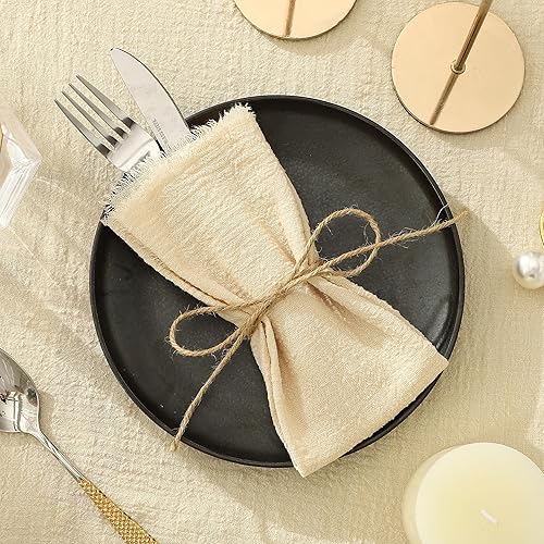 Juego de 12 servilletas de lino versátiles de 17 x 17 pulgadas, hechas a mano, servilletas de tela de algodón, servilletas de mesa para bodas,