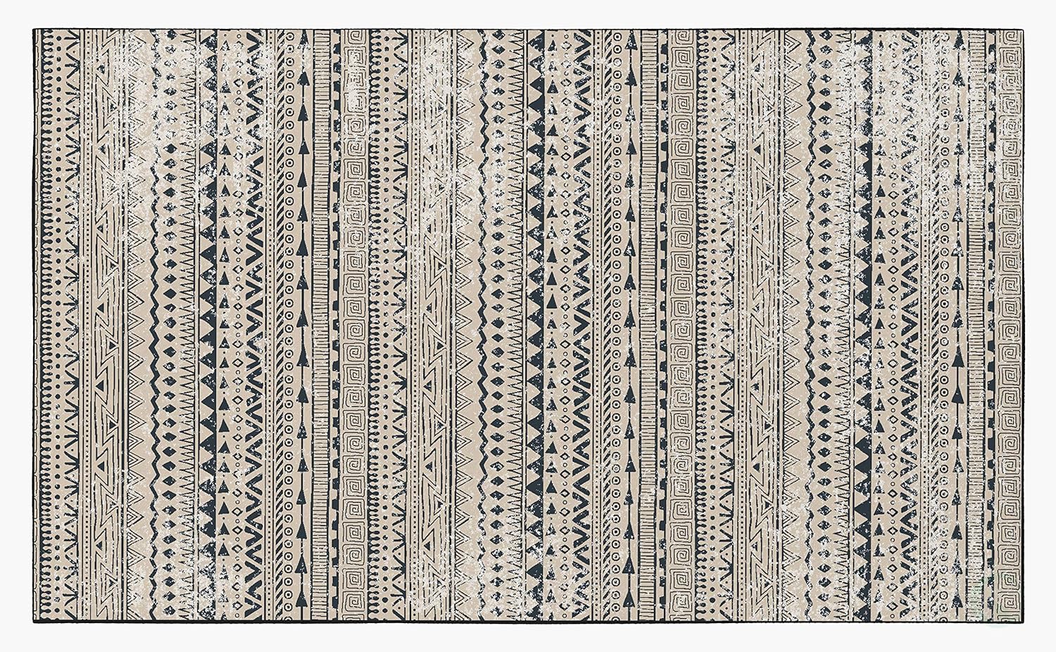 DEERLUX Boho Living Room Area Rug with Nonslip Backing, Bohemian Tribal Print Pattern, 2.5 x 6.5 Ft Runner