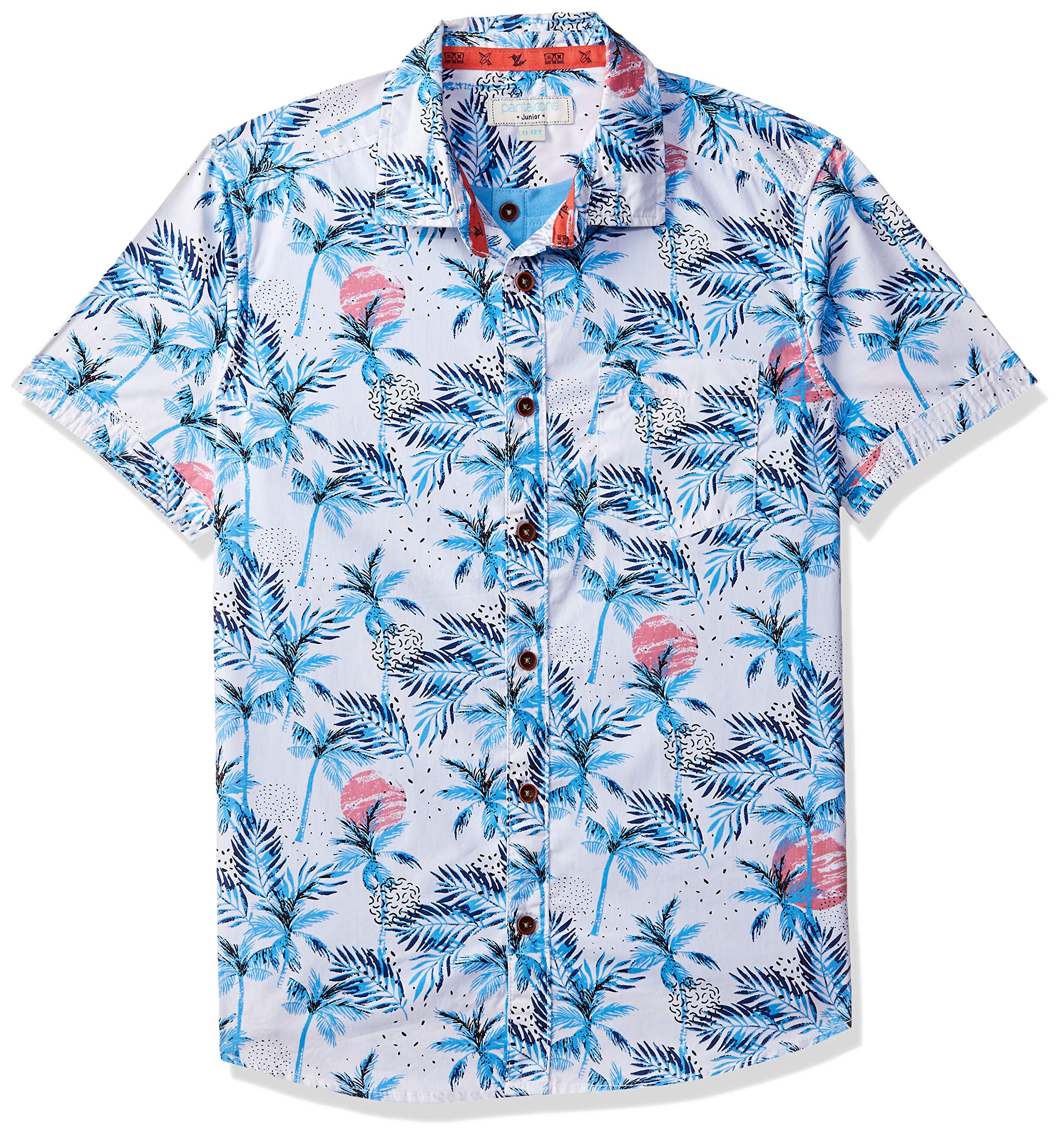 Pantaloons Junior Boy's Floral Regular fit Shirt (110048499_White 15-16 Years)