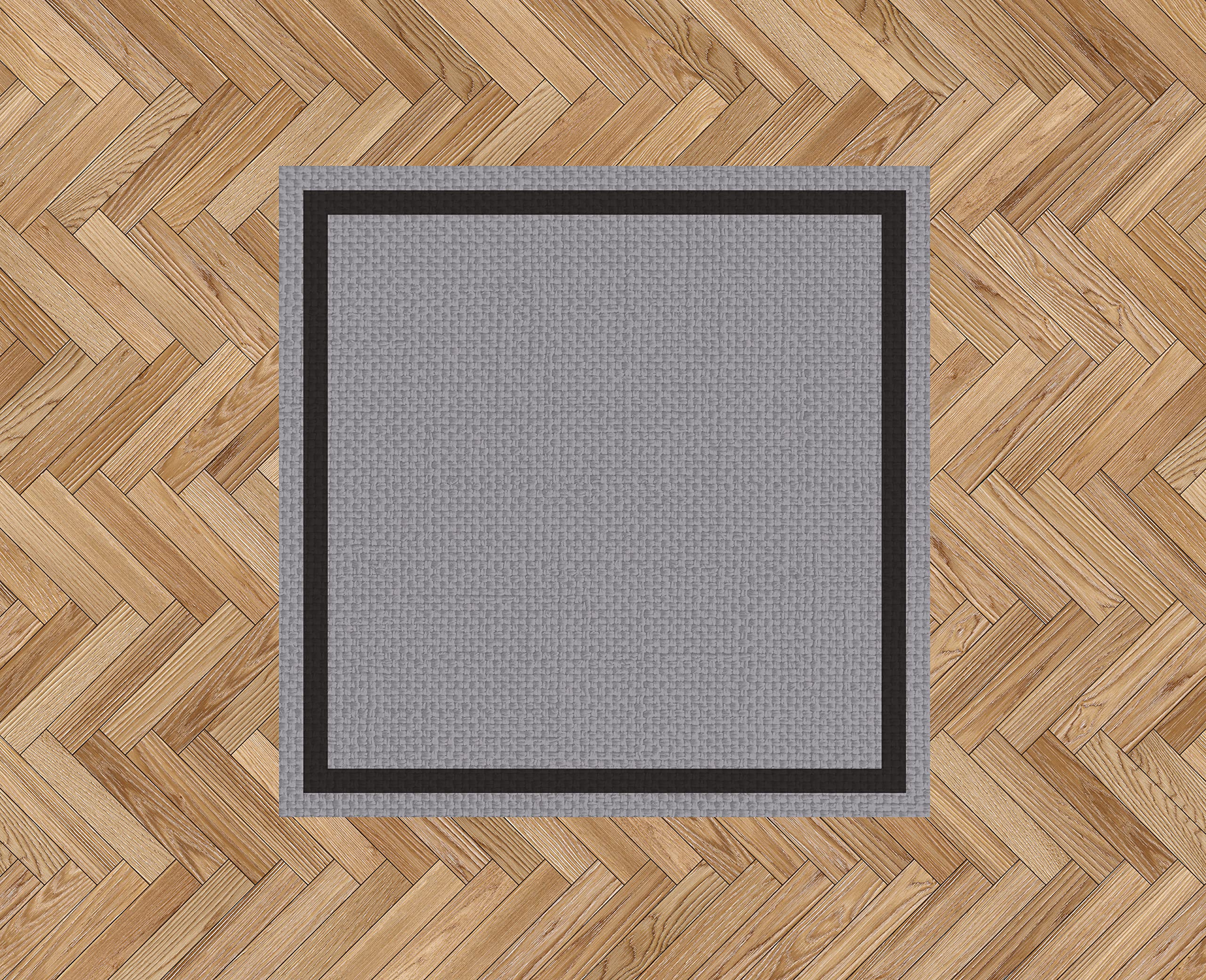 Oedim Tapis imitation texture noir et gris, 120 x 95 cm, tapis de cuisine en vinyle, tapis de salon antidérapant, sol en vinyle