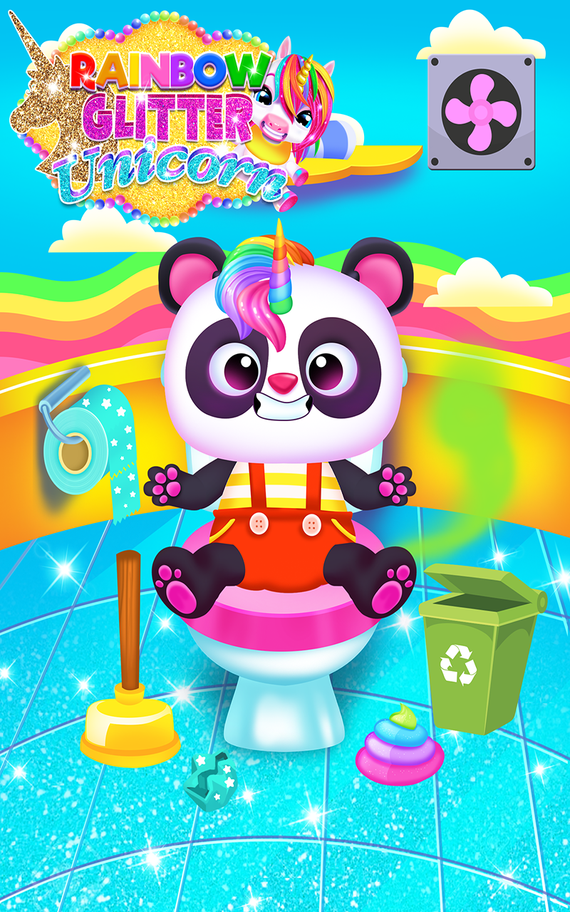 Glitter Unicorn - Pet Babysitting & Dress-Up & Virtual Pet Games