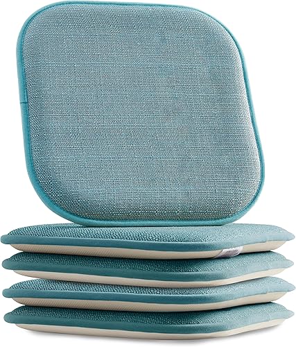 Miniatura 2 de Elegant Comfort Fundas de cojín para silla con lazos y parte trasera de goma antideslizante, espuma viscoelástica gruesa, almohadilla de cojín