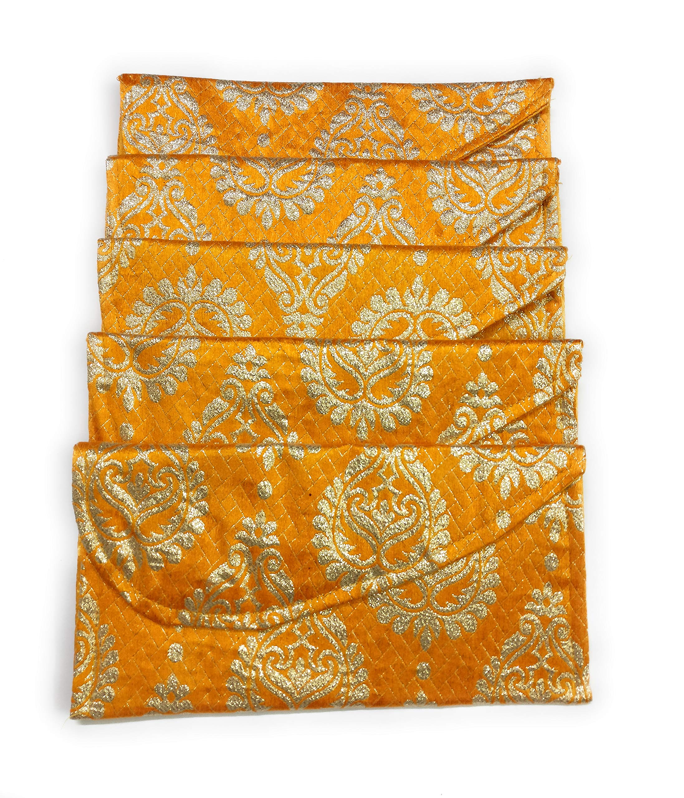 Aryahi Creations Orange Brocade Envelope Purse (Pack of 5)(Orange)